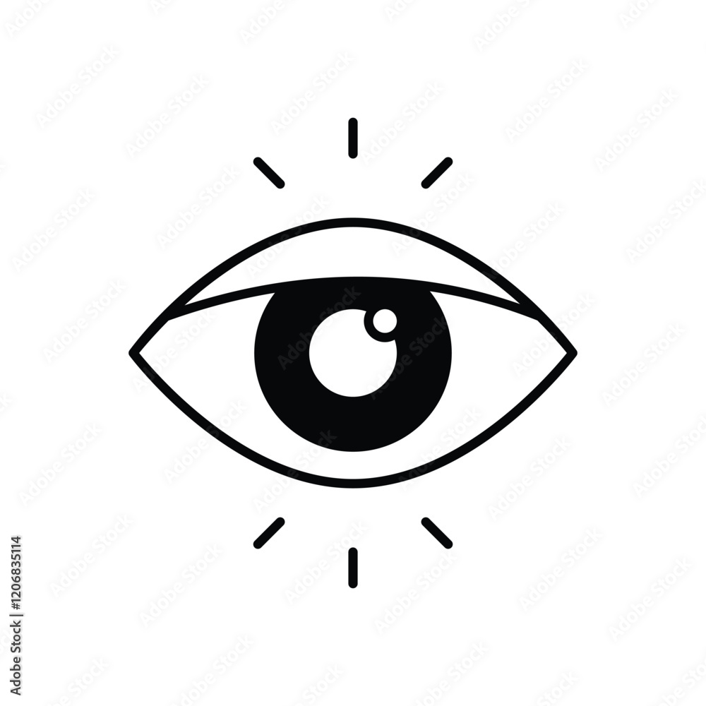 Eye icon isolated on a white background. Vector illustration. Eye icon isolated on a white background. Vector illustration.