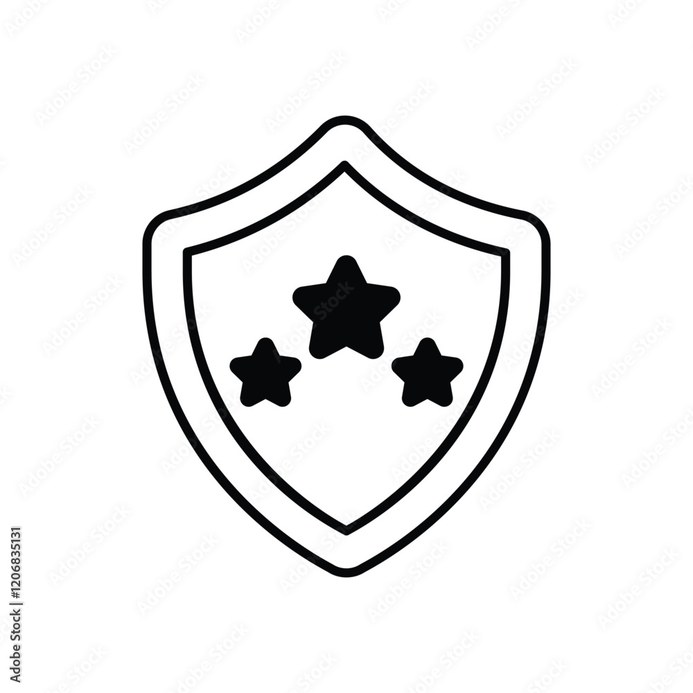 Shield icon isolated on a white background. Vector illustration. Shield icon isolated on a white background. Vector illustration.