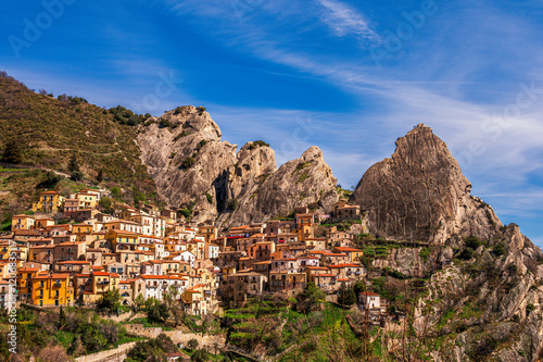 views of the village of Castelmezzano inside the Dolomiti Lucane, Potenza province Basilicata photo