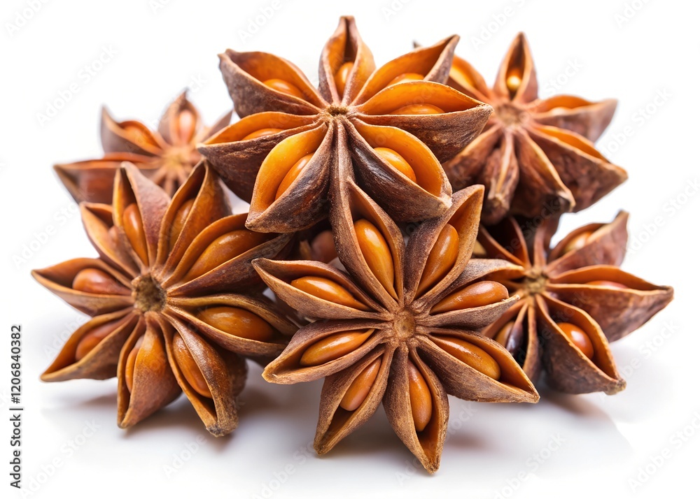 bunch of star anise isolated on a white background bunch of star anise isolated on a white background