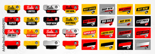 stickers and tags banners set, sales label collection suitable for design promotion media
