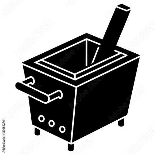  deep fryer silhouette vector illustration 