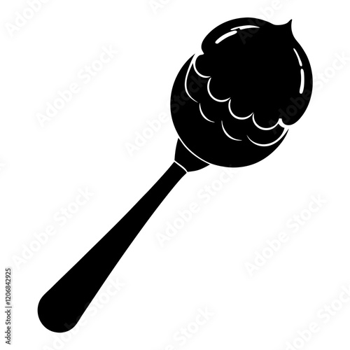 ice cream scoop silhouette vector illustration 