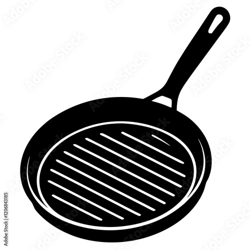 grill pan silhouette vector illustration 