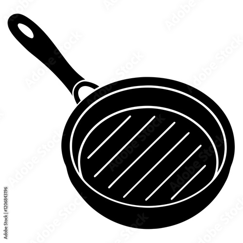  grill pan silhouette vector illustration 