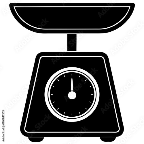 kitchen scale silhouette vector illustration 