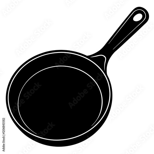 skillet silhouette vector illustration 