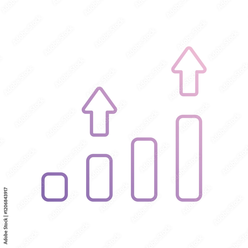 Chart with Upward Trend icon isolated on a white background. Vector illustration. Chart with Upward Trend icon isolated on a white background. Vector illustration.