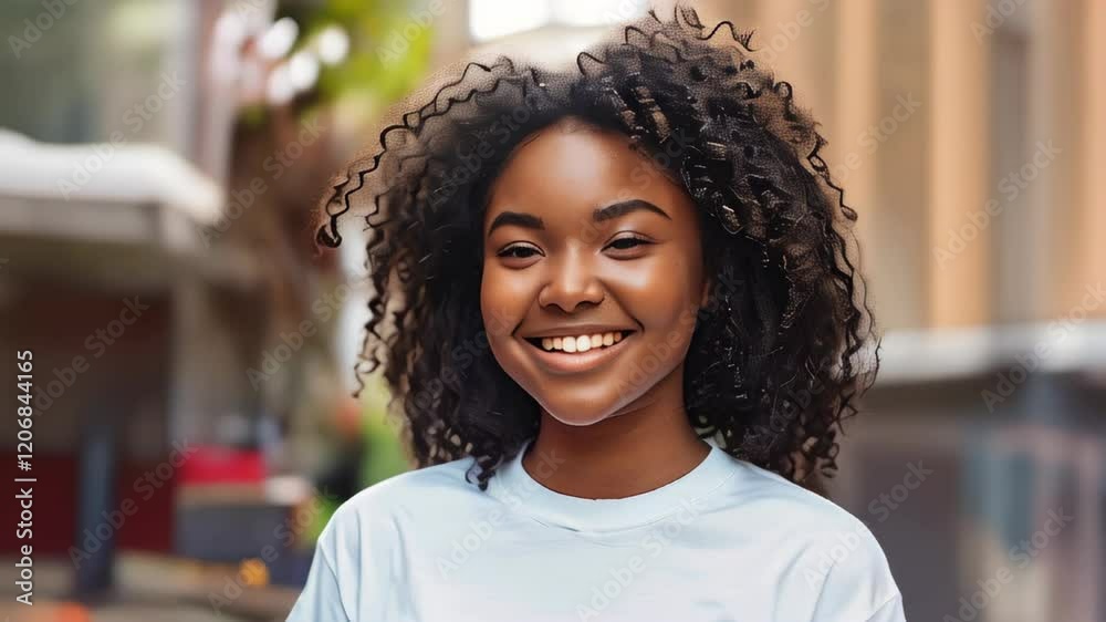 Smile and confidence shine in a vibrant city setting showcasing youthful joy and connection Smile and confidence shine in a vibrant city setting showcasing youthful joy and connection