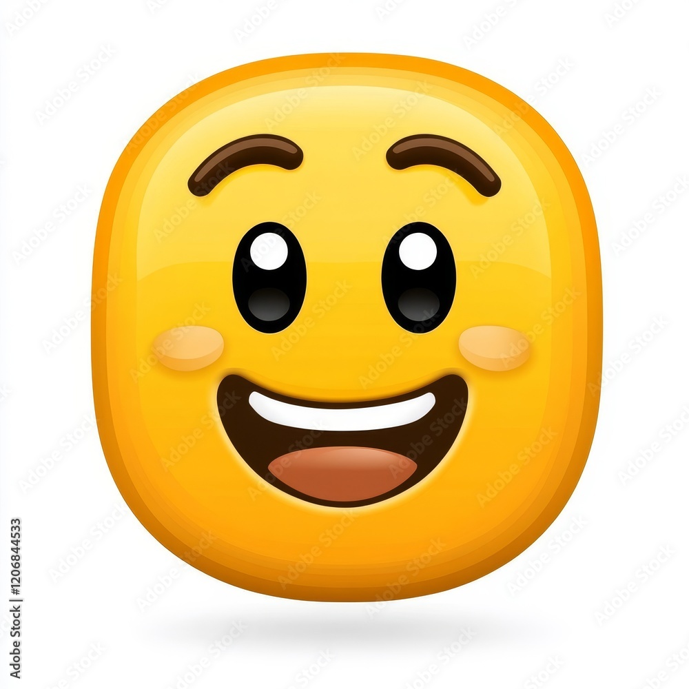 Bright and Cheerful Smiley Face Emoji with Big Eyes and a Warm Smile on a Vibrant Yellow Background Perfect for Digital Communication and Social Media Expressions Bright and Cheerful Smiley Face Emoji with Big Eyes and a Warm Smile on a Vibrant Yellow Background Perfect for Digital Communication and Social Media Expressions