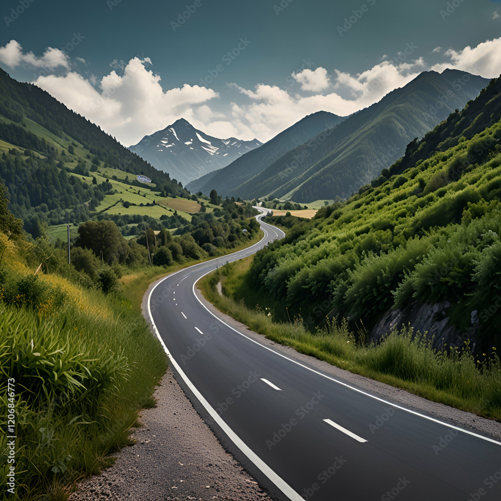 Naklejka premium road in mountains