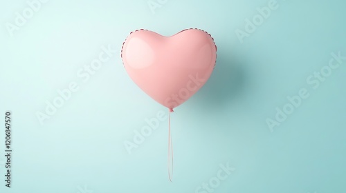 Wallpaper Mural Pink Heart-Shaped Balloon Against a Soft Blue Background, Perfect for Celebrations and Romantic Themes in Design and Photography Projects Torontodigital.ca