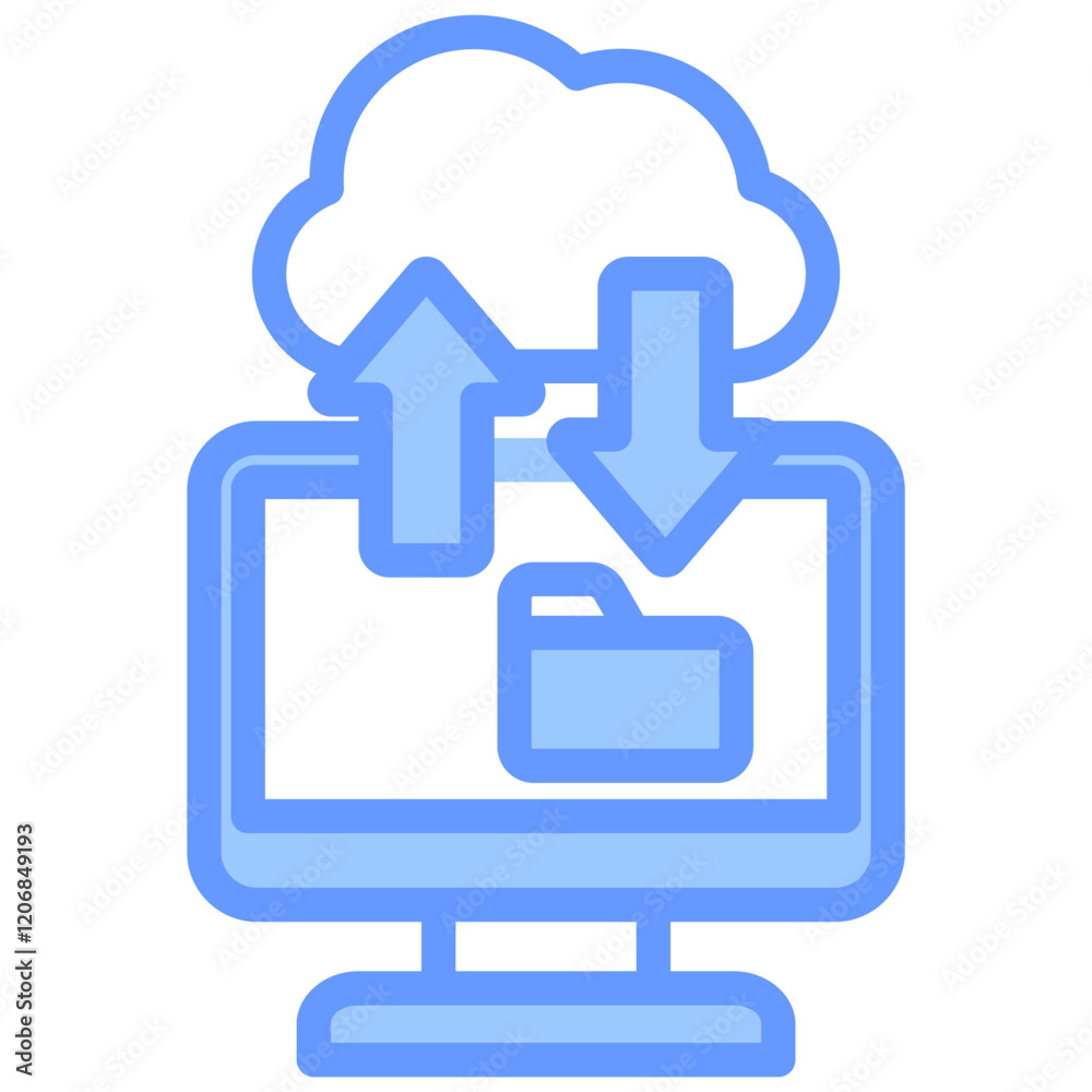 Obraz premium Data Backup Blue Icon
