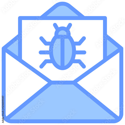 Spam Email Blue Icon