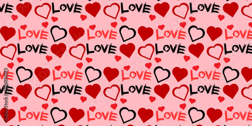 valentine seamless pattern with love and heart design. perfect for background, wallpaper, poster.