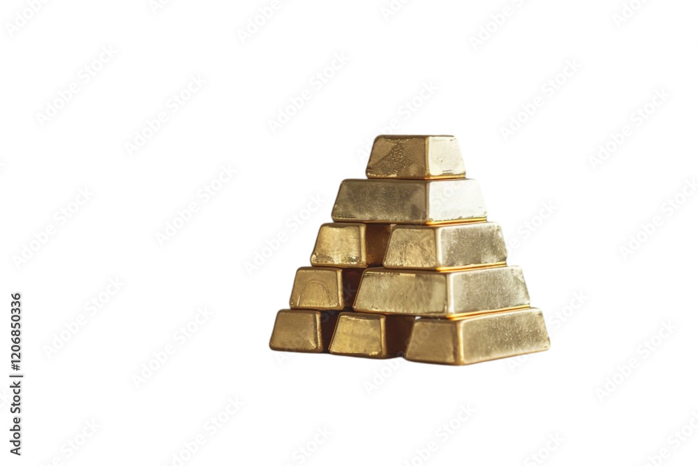 Stack of Gold Bars Isolated on Transparent Background Stack of Gold Bars Isolated on Transparent Background
