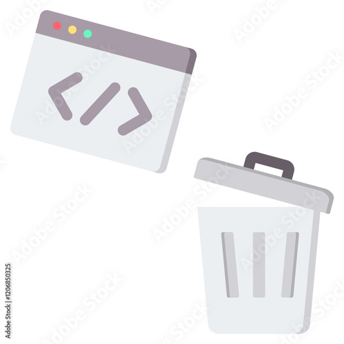 Garbage Code Flat Icon