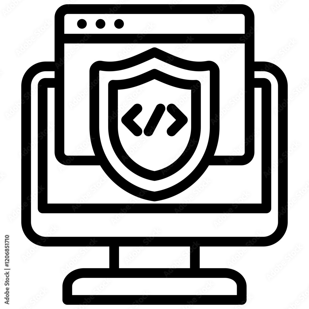Security Software Outline Icon
