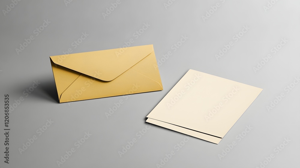 Postcard mockup with envelope beside Postcard mockup with envelope beside