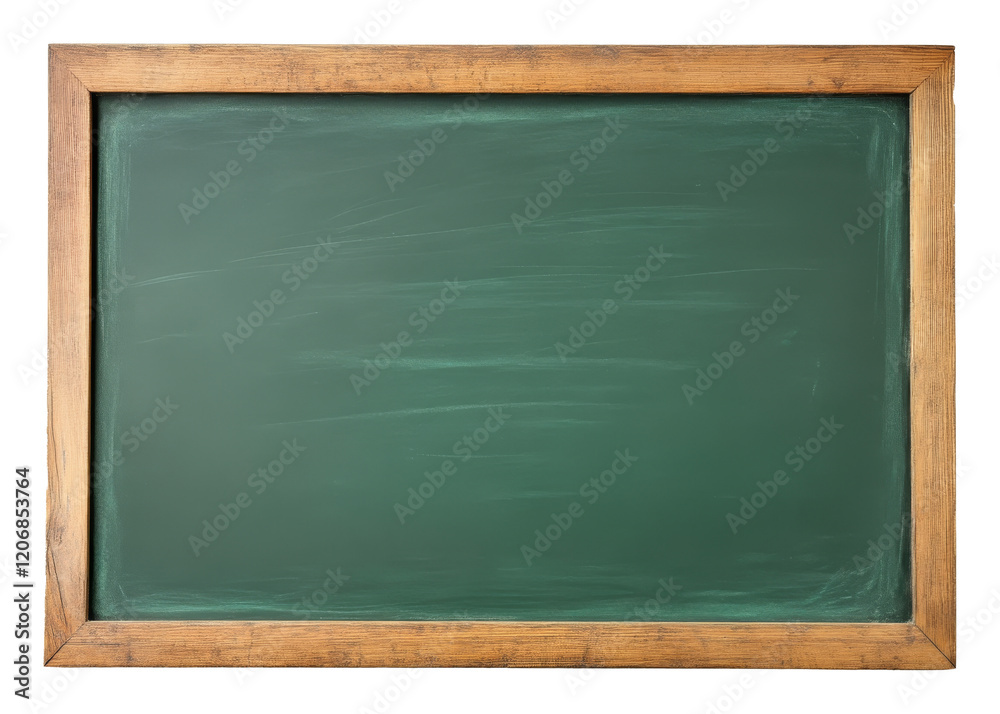 Wooden framed green chalkboard, empty classroom board. Education and school concept Wooden framed green chalkboard, empty classroom board. Education and school concept