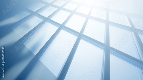 Abstract blue and white window design background for tech corporate projects