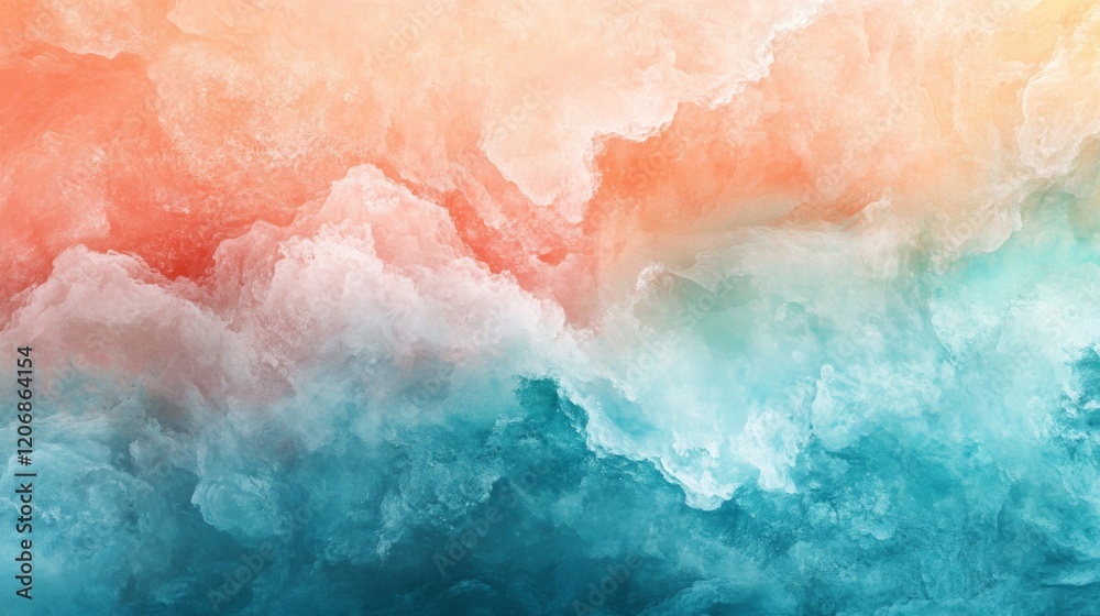 Naklejka premium Abstract Watercolor Sky with Pastel Colors and Dreamy Texture