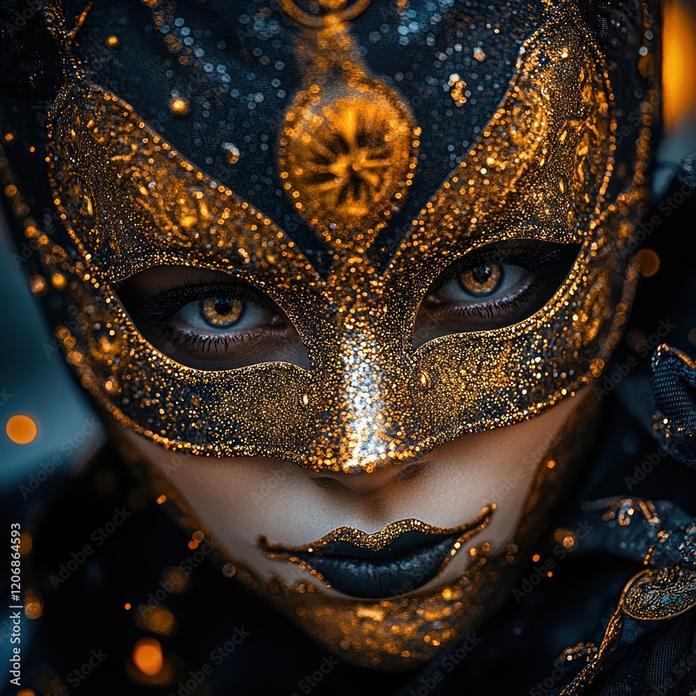 Masked Woman at Carnival Fantasy in Venice's Enchanting Streets