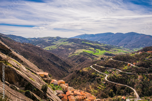 landscape inside the Dolomiti Lucane from the village of Castelmezzano, Potenza province, Basilicata photo