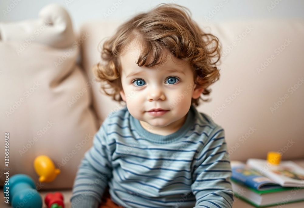 Portrait of a 3-year-old boy in a relaxed pose Portrait of a 3-year-old boy in a relaxed pose