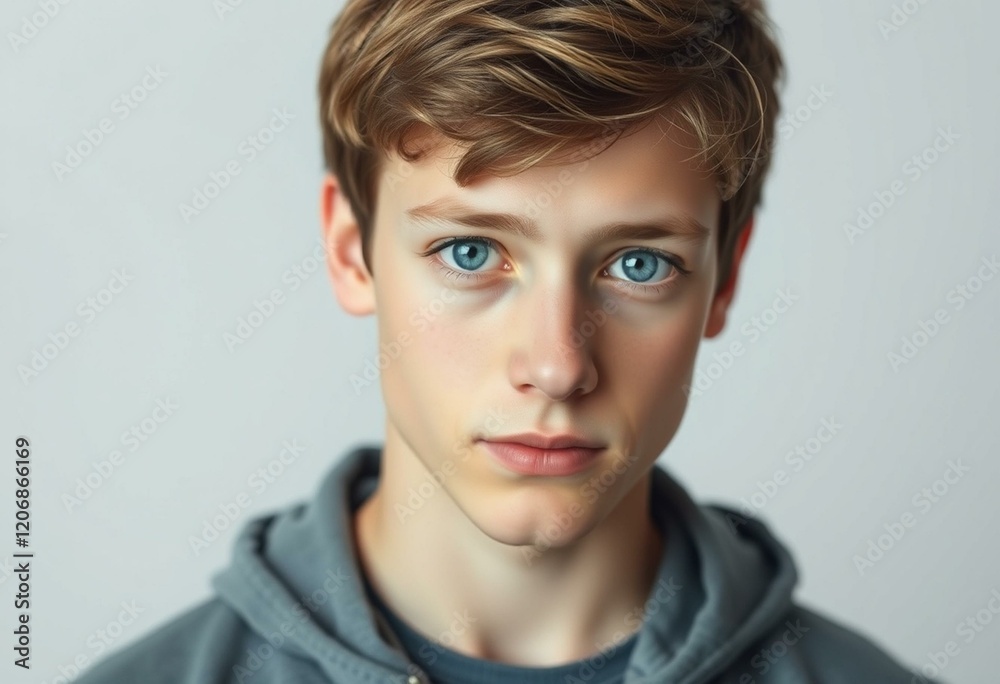 Portrait of a teenage boy with a calm expression Portrait of a teenage boy with a calm expression