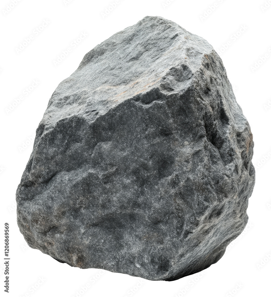 Obraz premium Grey stone isolated on transparent background, natural rock concept