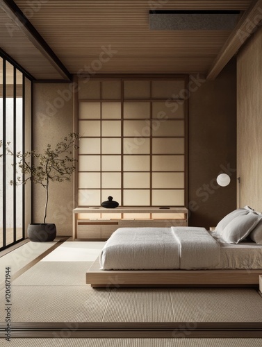 Serene Minimalist Japanese Style Bedroom Design