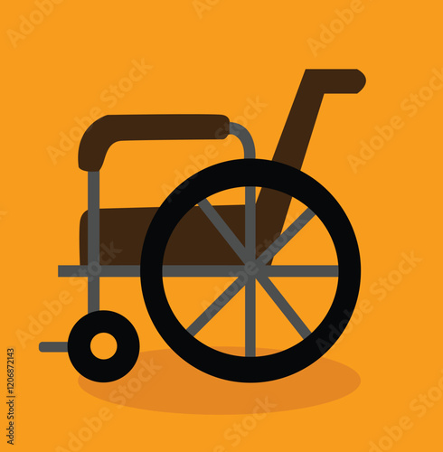 Wheelchair in the hospital vector flat