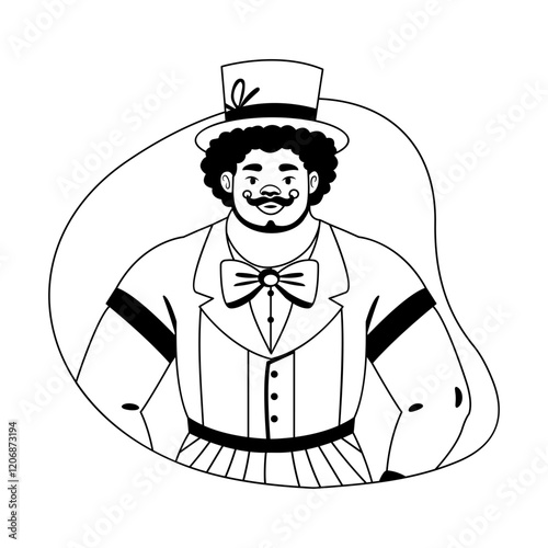 Circus performer illustration in a glyph style 


