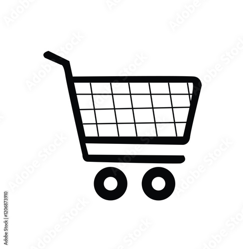 Shopping Cart Icon Vector, Shopping Trolley Icon,