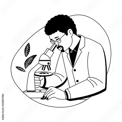 A glyph illustration of a biologist 

