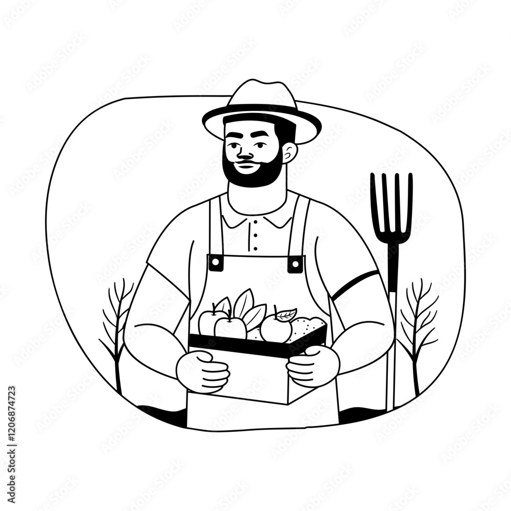 Agriculturist illustration in a glyph style
Agriculturist illustration in a glyph style