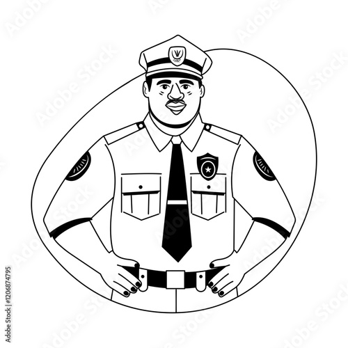 A glyph illustration of law officer 

