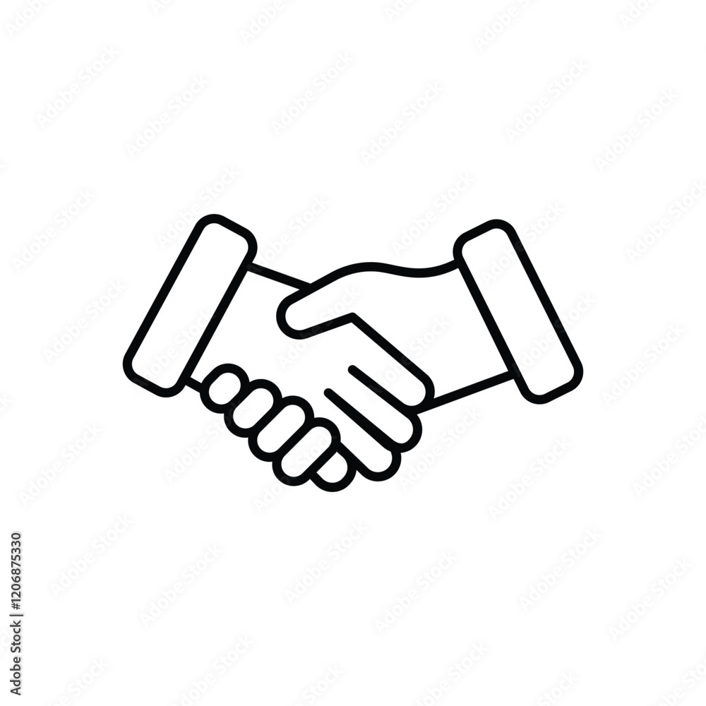 Handshake icon isolated on a white background. Vector illustration. Handshake icon isolated on a white background. Vector illustration.