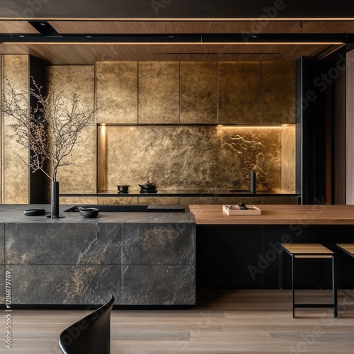Modern kitchen design with ...