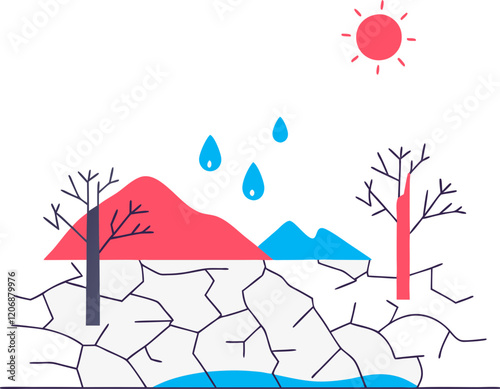 Drought, Cracked Earth, Climate Change.