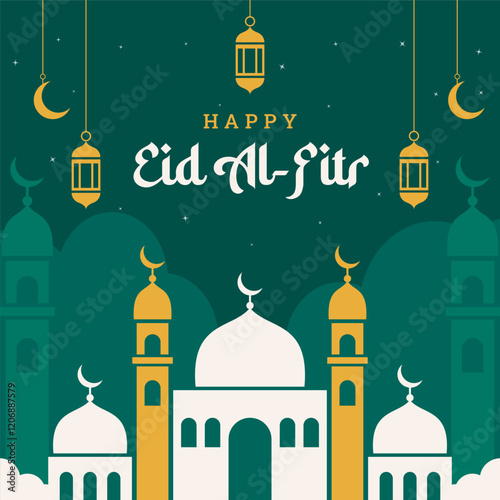 Eid al fitr flat design background