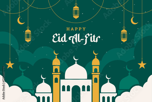 Eid al fitr flat design background