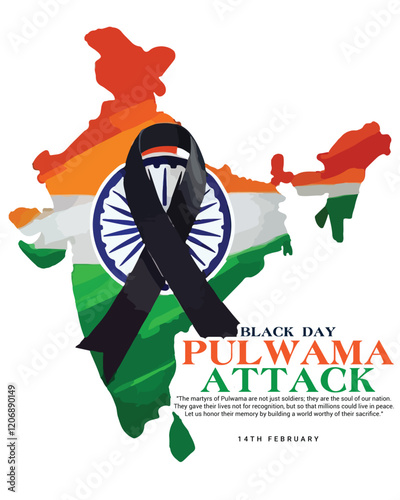 Pulwama Attack a black day in India Social Media Post Template banner
