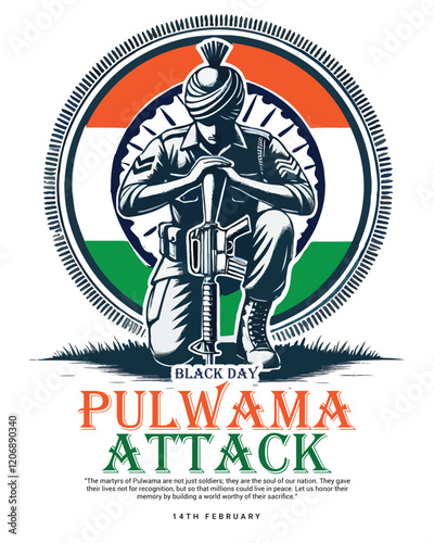 Pulwama Attack a black day in India Social Media Post Template banner
