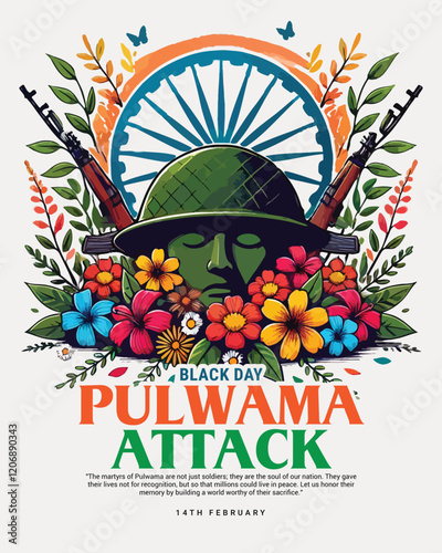 Pulwama Attack a black day in India Social Media Post Template banner
