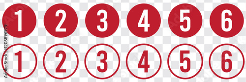 Set of numbers . Number circles set1 to 10 . Set of Round 1-10 numbers icon for education . Vector illustration