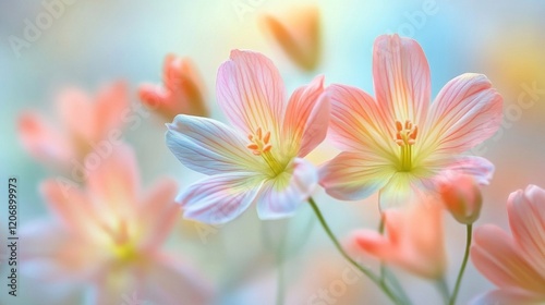 Delicate Pastel Flowers in Soft Focus