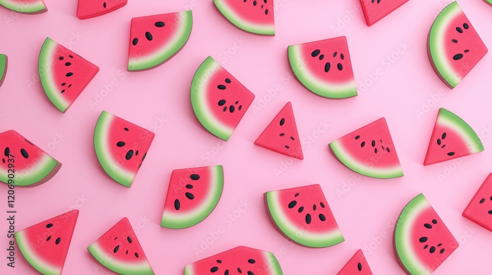 Seamless watermelon pattern on pink background Seamless watermelon pattern on pink background