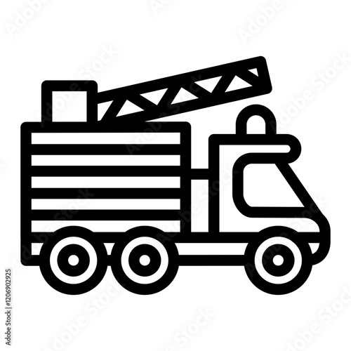 firefighter car outline style
